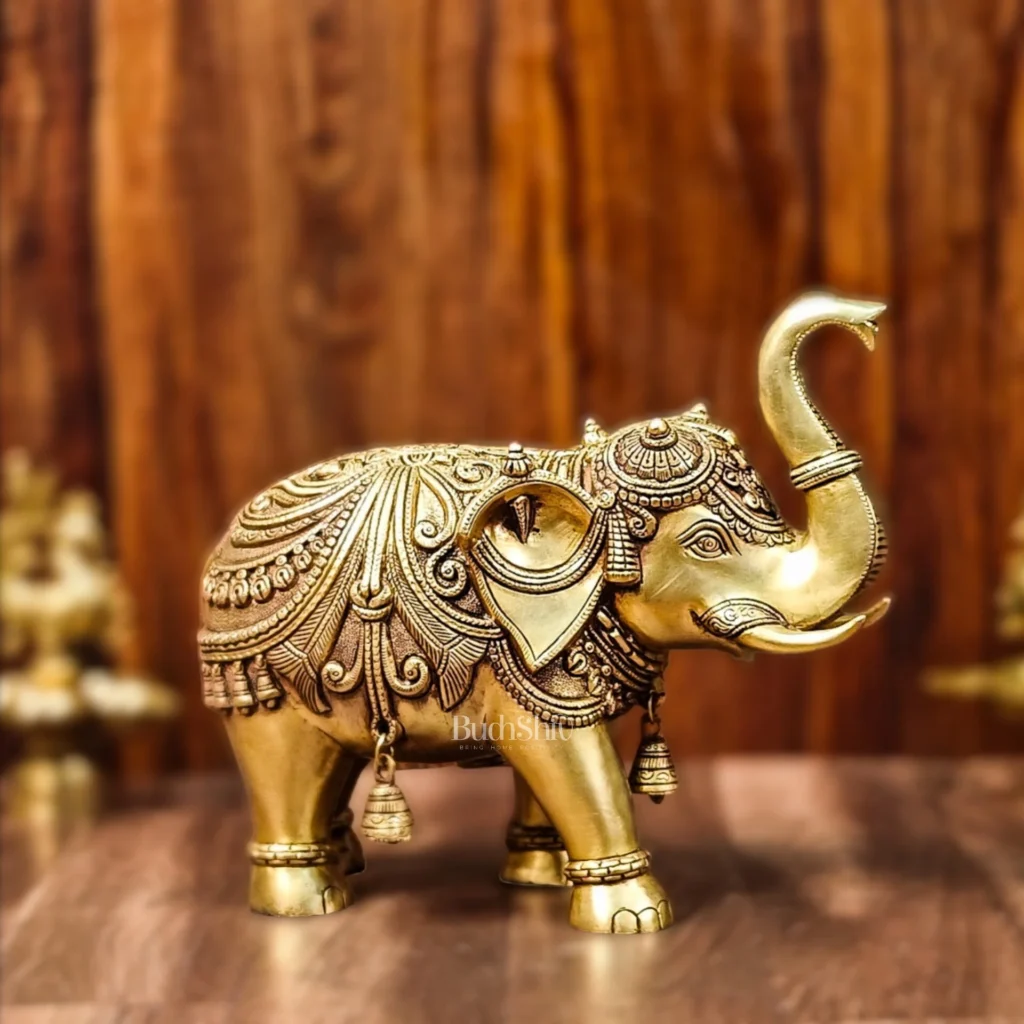 Brass elephant statue